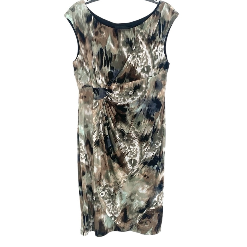 connected apparel Multicolor Abstract Print Sleeveless Midi Dress